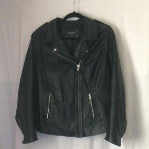 Roaman’s faux leather biker jacket